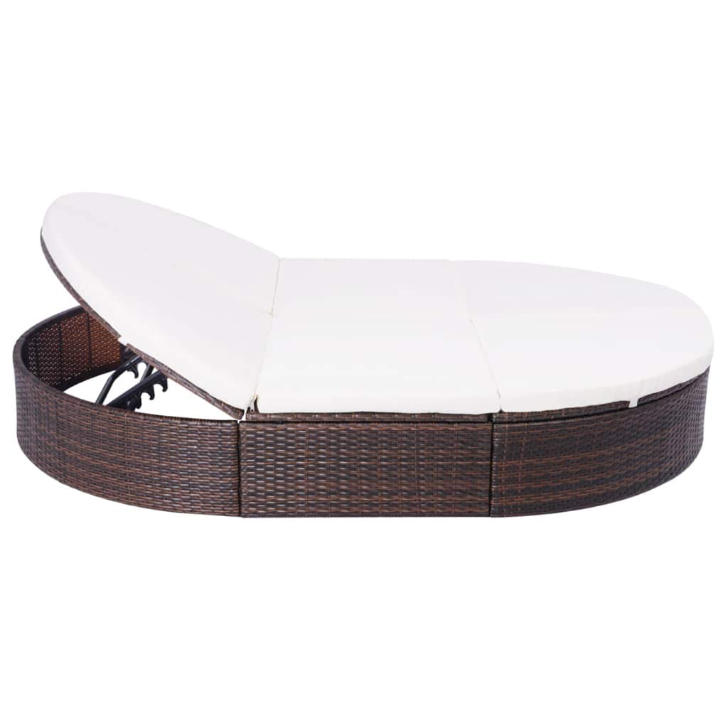 vidaXL Heim&Garten Loungebett Braun 200x140cm PE-Rattan