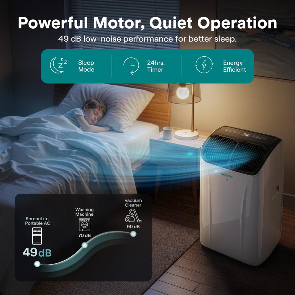 Serenelife Portable AC 16000 BTU Klimagerät Grau WiFi Heizung