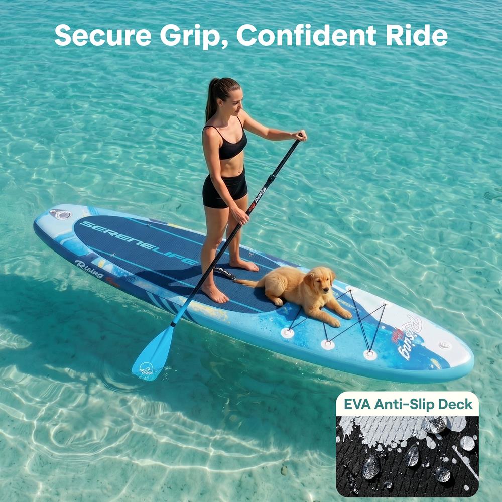Serenelife SUP Paddle Board 10'6 aufblasbar Schwarz