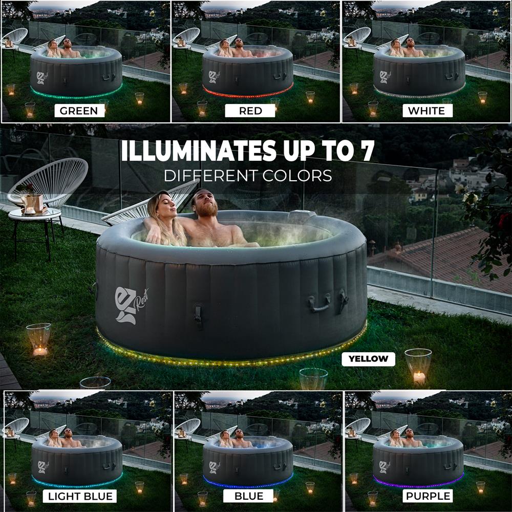 Serenelife Spa aufblasbarer Whirlpool 4 Personen 100 Düsen LED