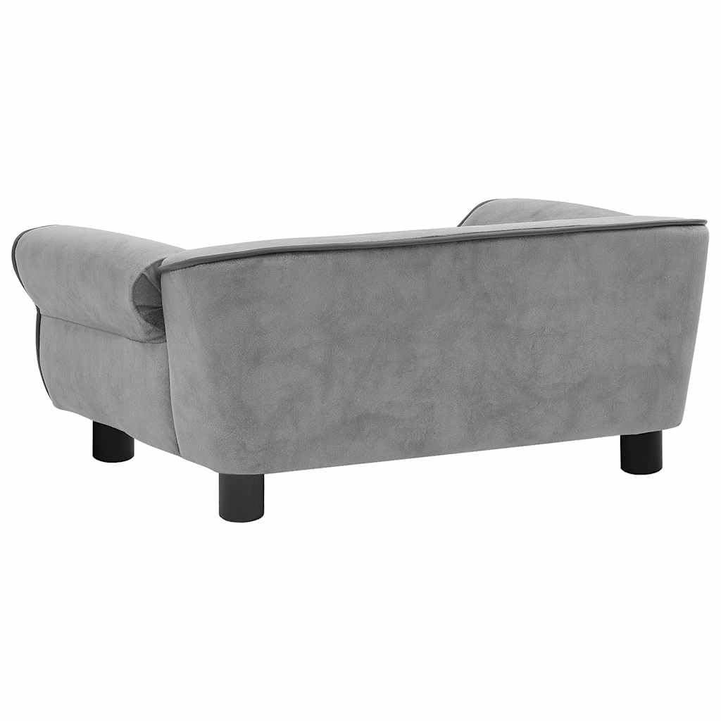 vidaXL Hundesofa Grau Plüsch 72x45x30cm Haustiersofa