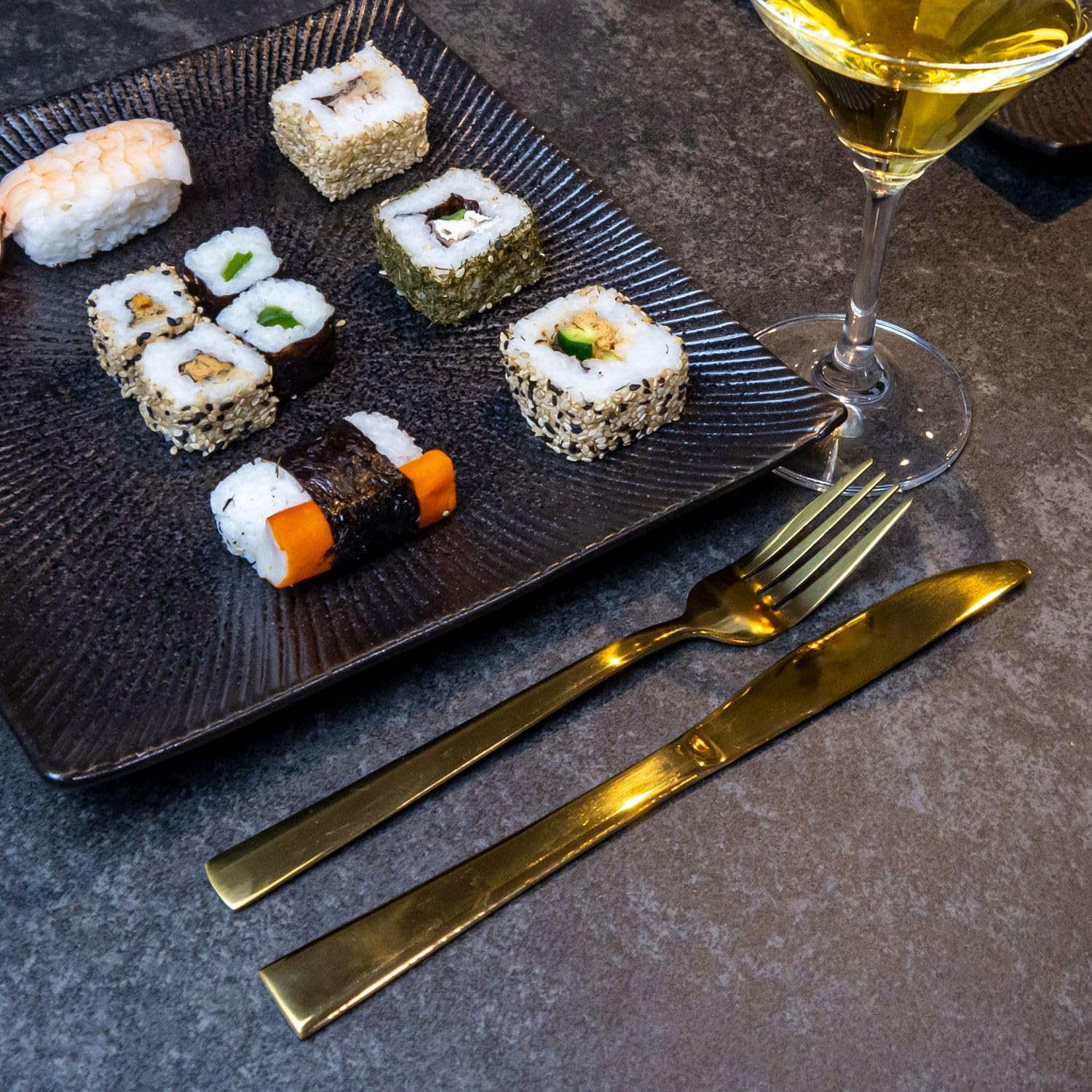 Intirilife Besteck Set 20-teilig Gold Edelstahl für 4 Personen