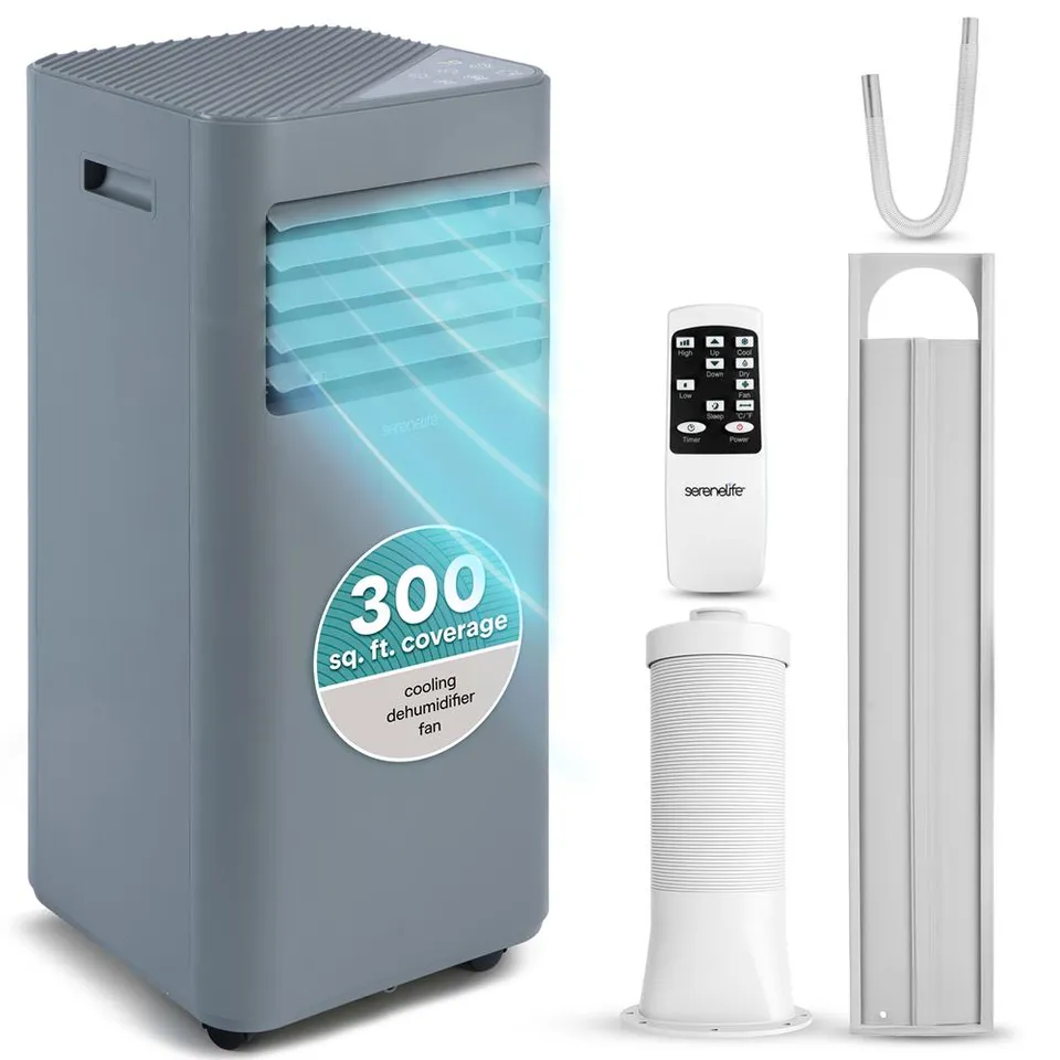 Serenelife Portable AC Klimagerät Grau 8000 BTU Mobil
