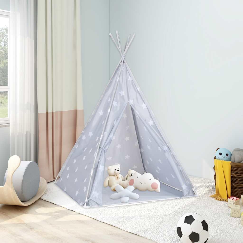 vidaXL Spielzeuge Spiele Kinder Tipi-Zelt Grau Polyester 115x115x160