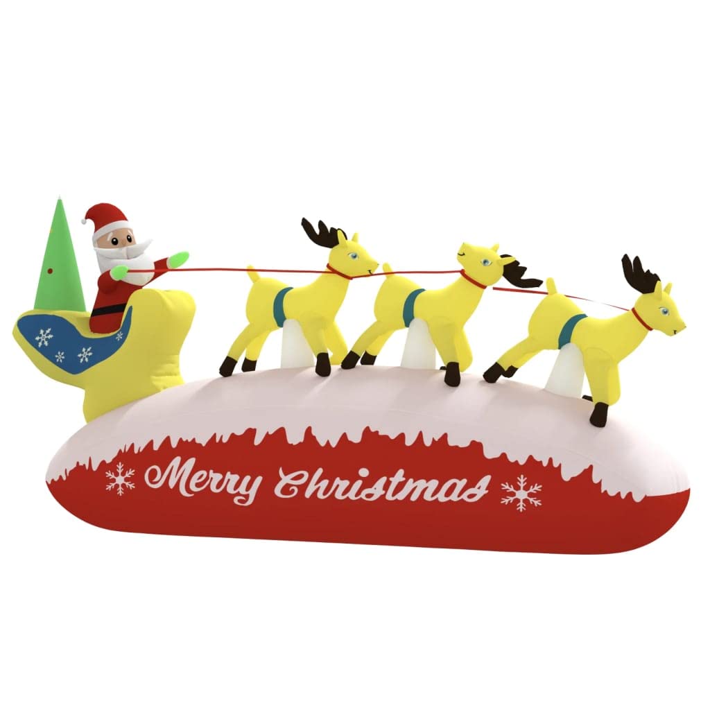 vidaXL Weihnachtsmann mit Rentier LED aufblasbar 145cm