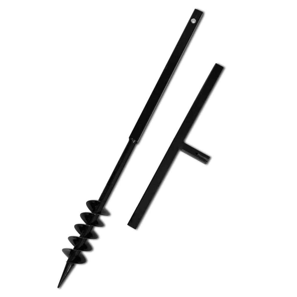vidaXL Heimwerkerbedarf Erdbohrer 80 mm Doppelspirale Schwarz