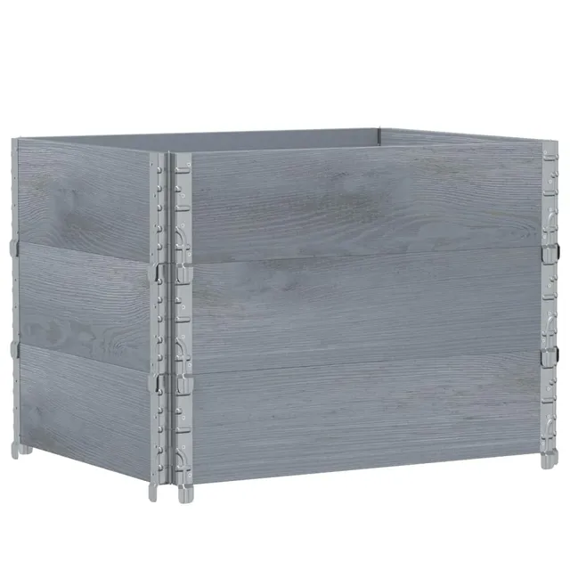 vidaXL Palettenrahmen 3 STK Kiefer Grau 120x80 Hochbeet