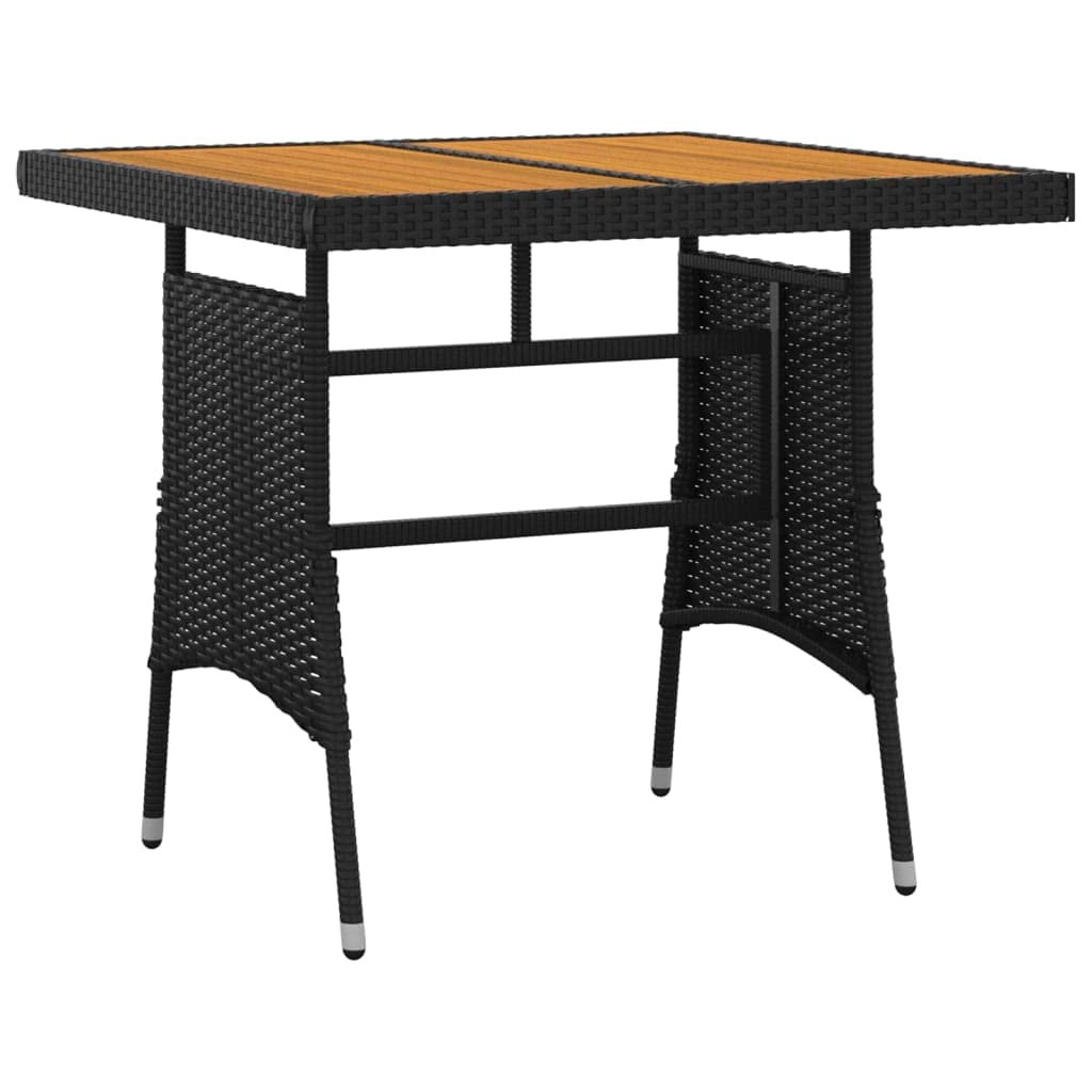 vidaXL Heim & Garten 3-TLG Gartenmöbel Set Rattan Schwarz Akazie