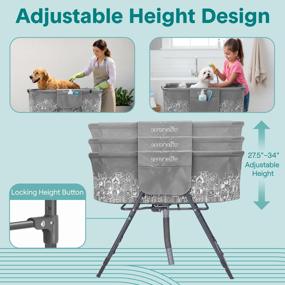 Serenelife Pet Care Hundebadewanne faltbar grau 59 kg