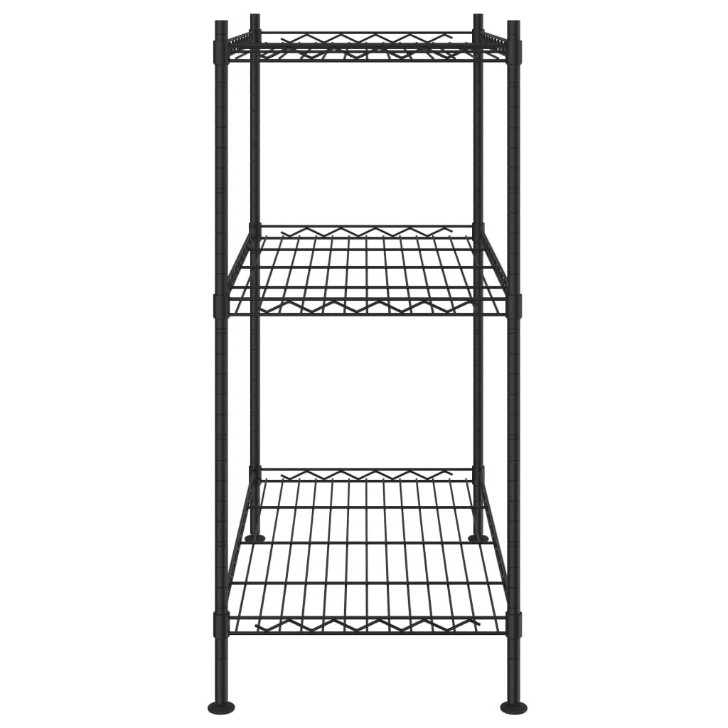 vidaXL Lagerregal Eisen schwarz 60x35x76cm 3 Böden