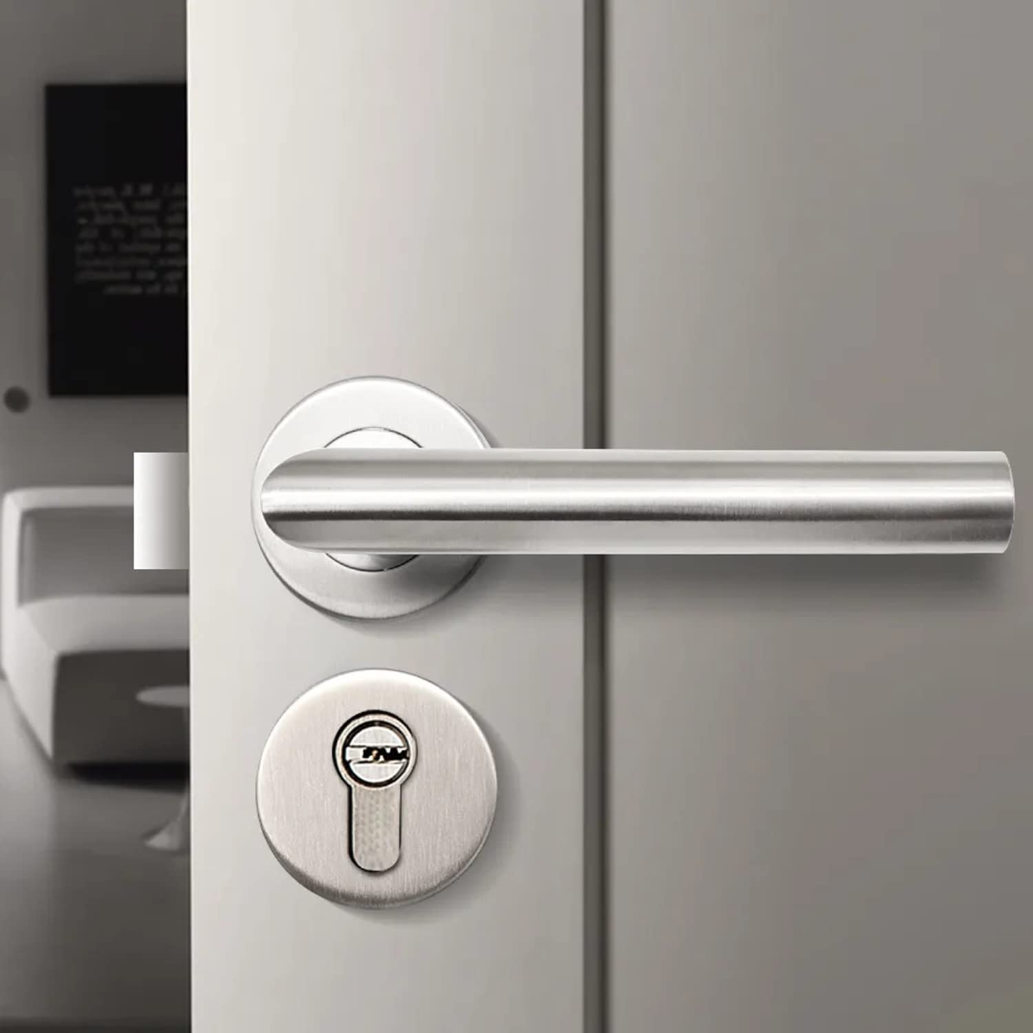 Intirilife Türklinken Set Edelstahl Silber für Innentüren