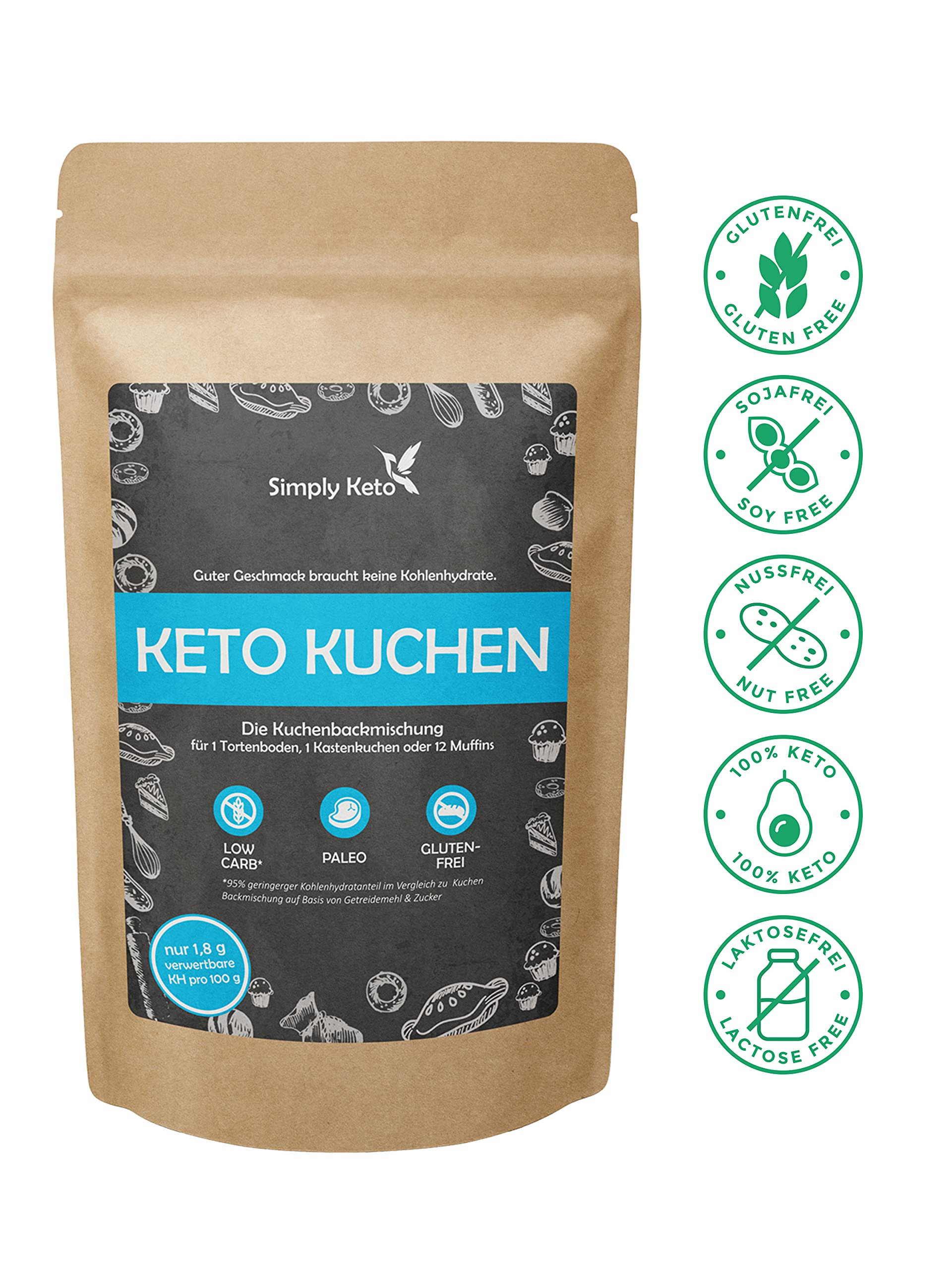 Keto Lower Carb Kuchen Backmischung 350g zuckerfrei