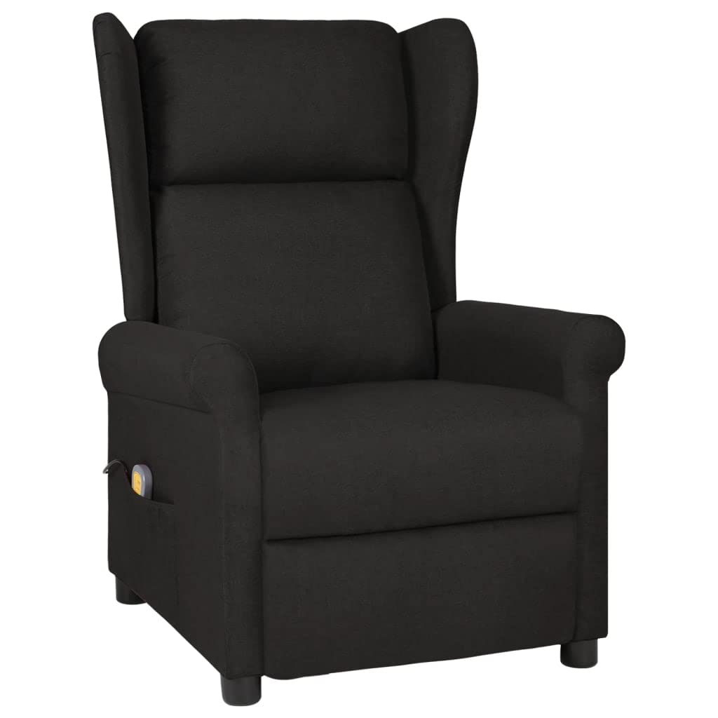 vidaXL Massagesessel Schwarz Stoff Liegefunktion Sessel