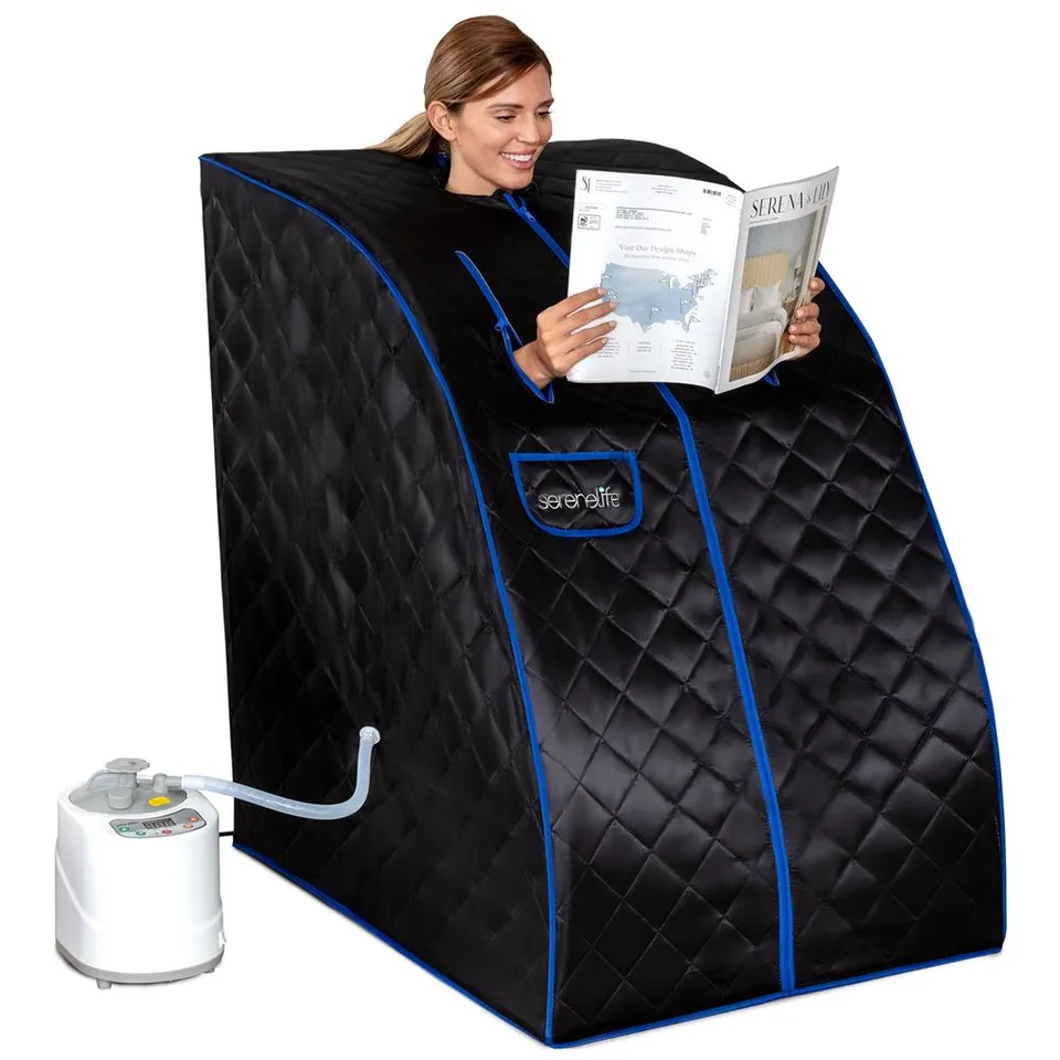 Serenelife Massage Sauna Heimsauna Dampf 900W mit Stuhl