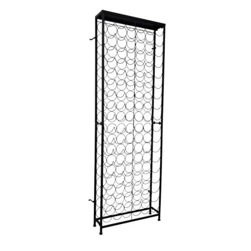 vidaXL Möbel Flaschenregal 108 Flaschen Schwarz Metall 191cm
