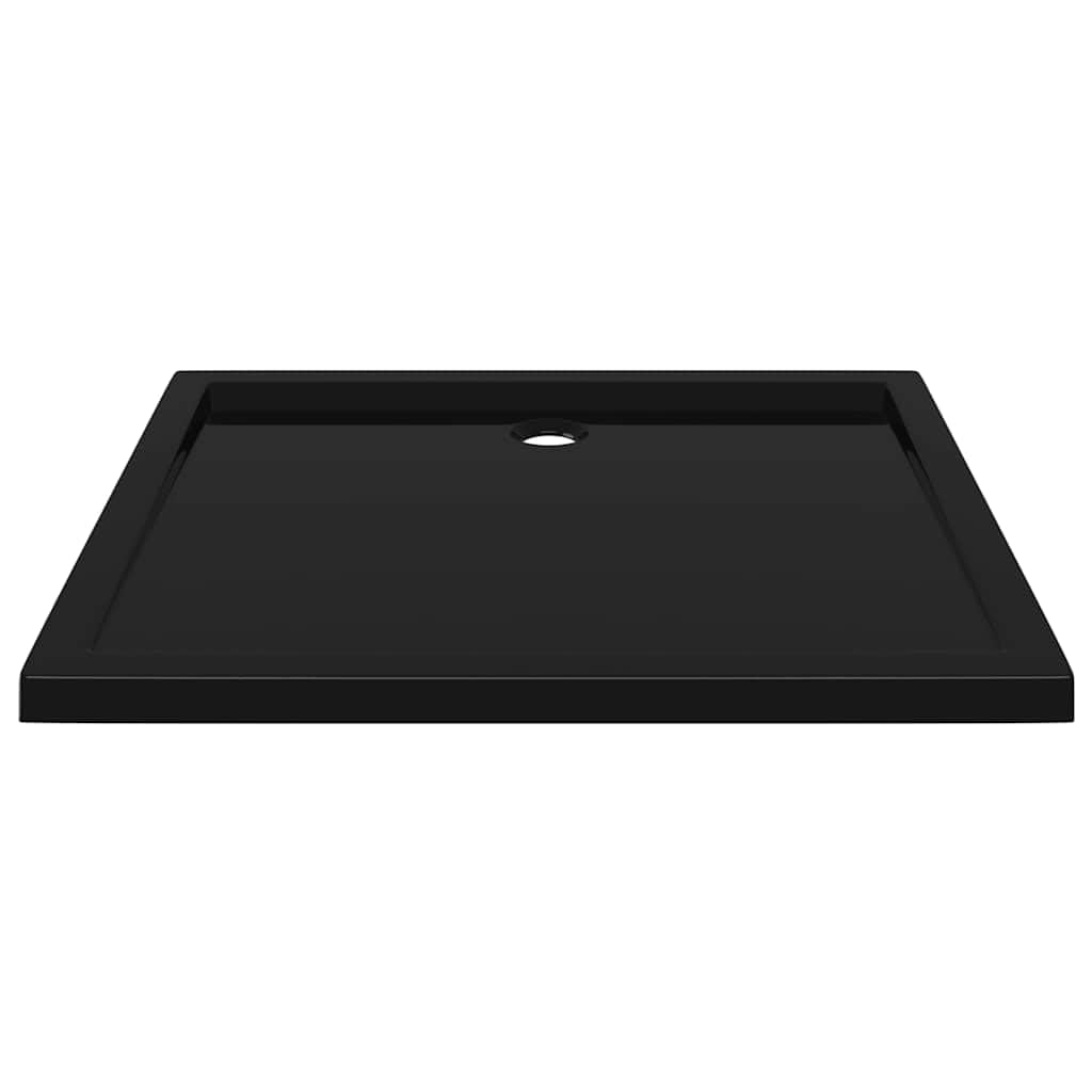 vidaXL Duschtasse 80x90 cm Schwarz ABS flach rechteckig