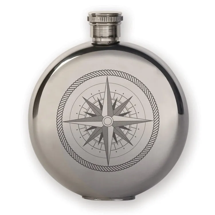 Kikkerland On-The-Go Compass Canteen Flachmann 5oz Edelstahl