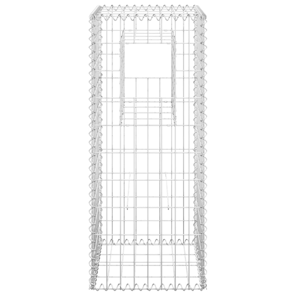 vidaXL Gabionensäule Steinkorb 40x40x100cm Eisen Silber