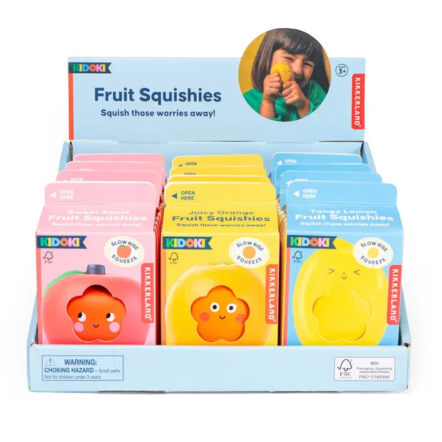 Kikkerland Kidoki Fruit Squishies Sensorik Spielzeug