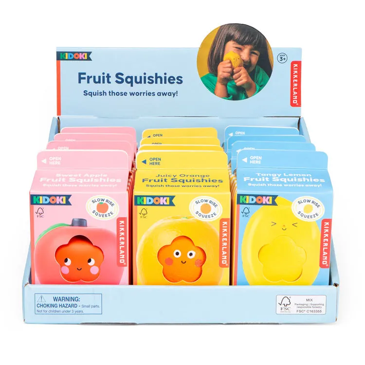 Kikkerland Kidoki Fruit Squishies Sensorik Spielzeug