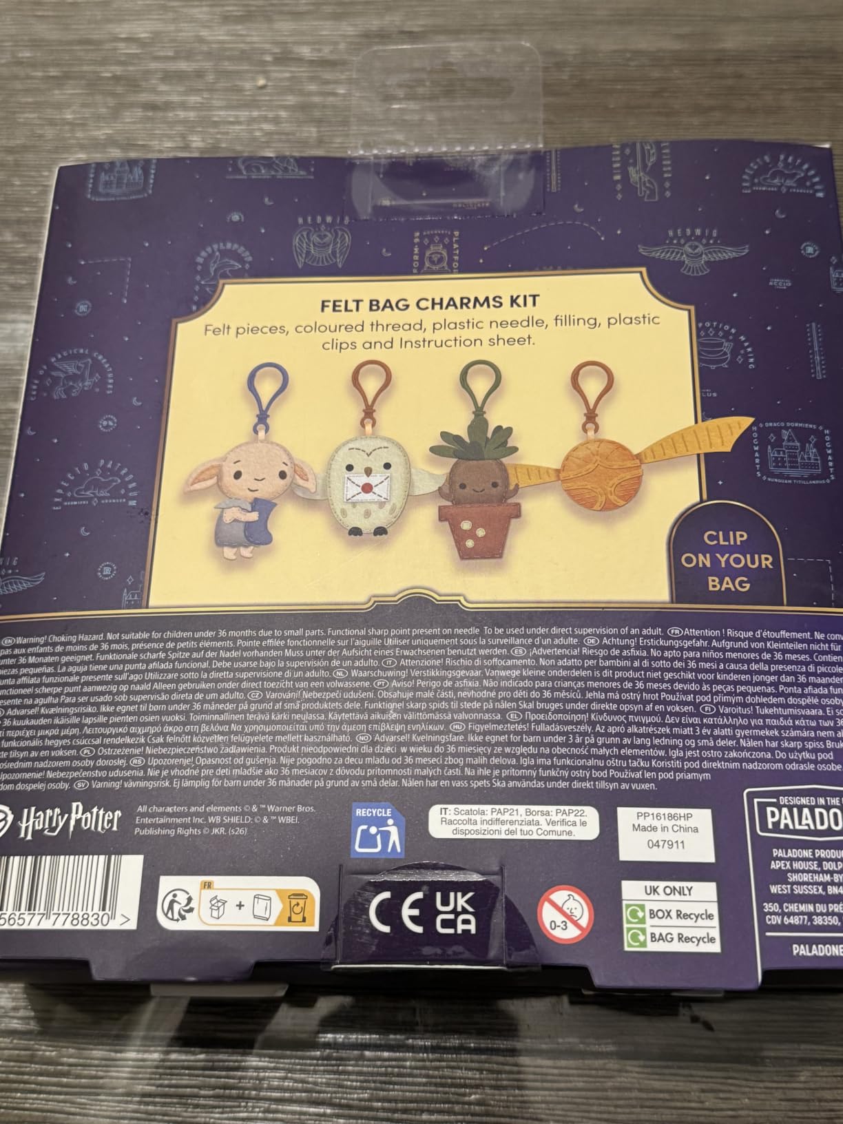 Paladone Harry Potter Filz Charm Set 4 Anhänger Nähset