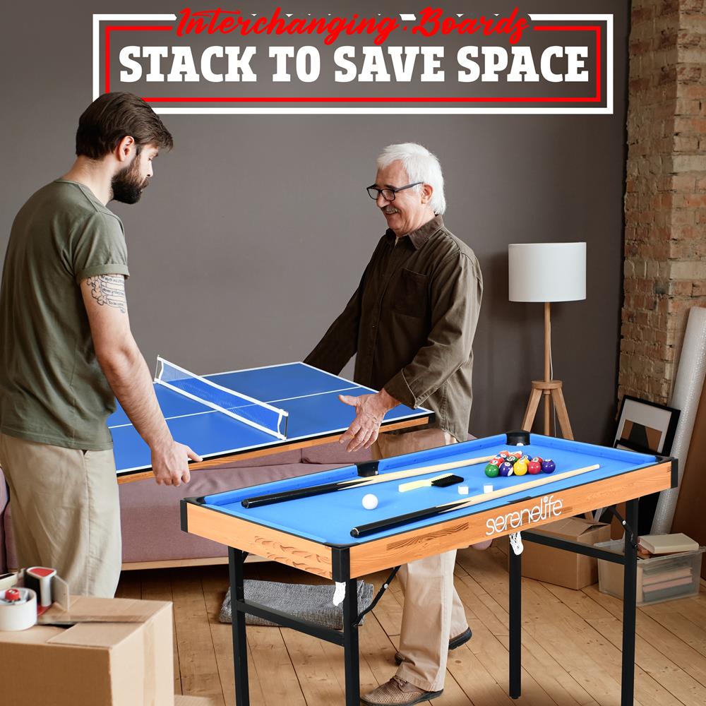 Serenelife Game Tables Spieltisch 4-in-1 MDF mit Zubehör