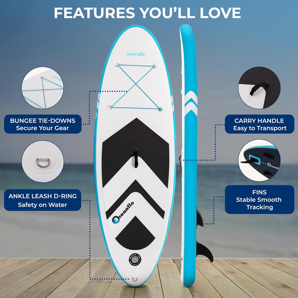 Serenelife SUP Board Kinder aufblasbar 93 Zoll mit Paddel Set