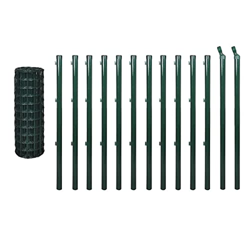 vidaXL Zaunset Gartenzaun 25x0,8 m PVC Draht mit Pfosten