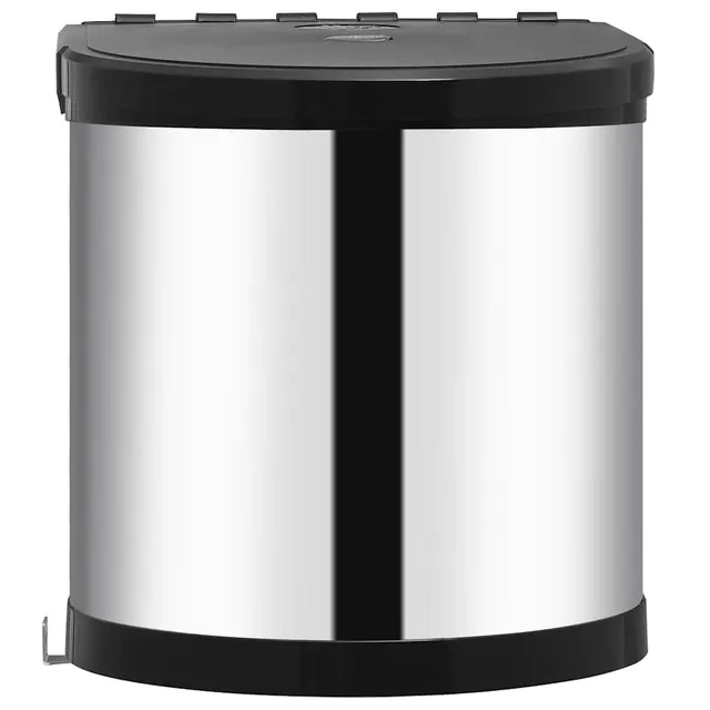 vidaXL Heim & Garten Einbau-Mülleimer 8 L schwarz Edelstahl