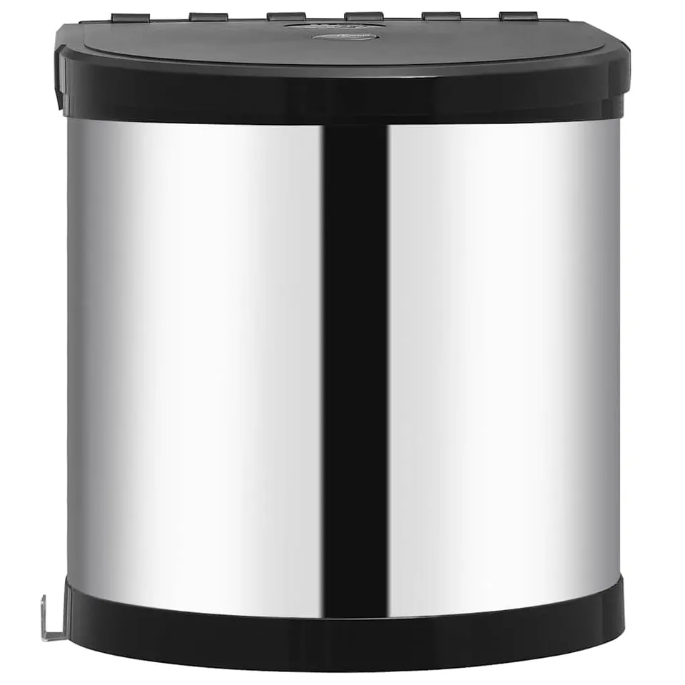 vidaXL Heim & Garten Einbau-Mülleimer 8 L schwarz Edelstahl