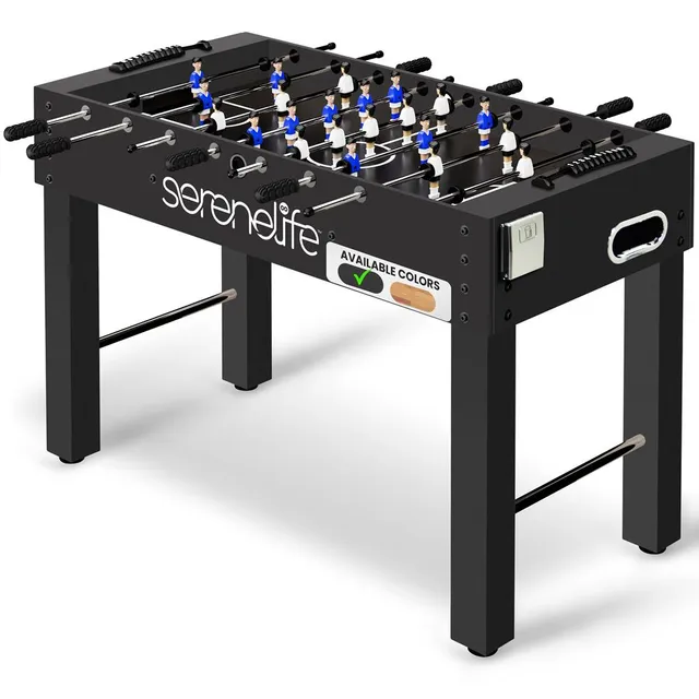 Serenelife Tischkicker 48 Zoll Schwarz Turnier Chromstangen