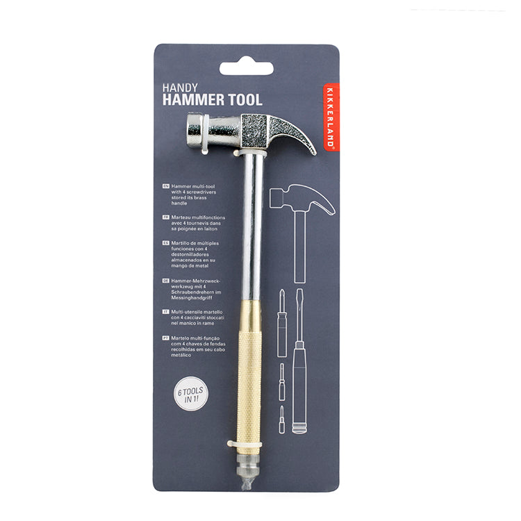 Kikkerland Tools Handy Hammer 6-in-1 Multitool Hammer