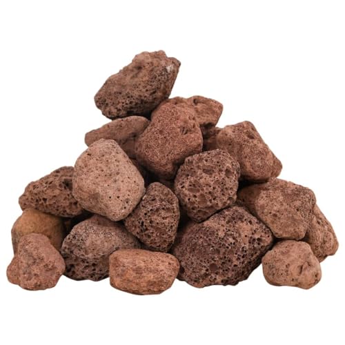 vidaXL Lavagranulat 3-5 cm Aquariensteine Rot 25 kg