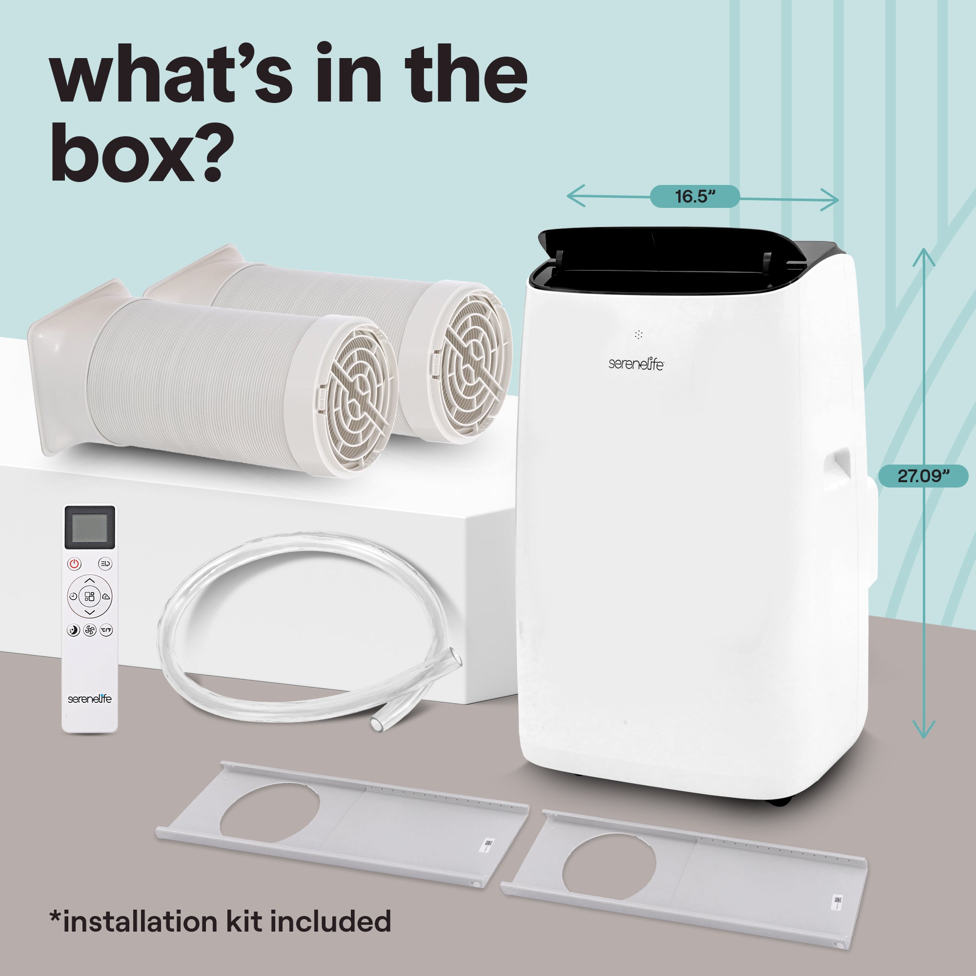 Serenelife Portable AC 14000 BTU Klimaanlage Weiß mit Heizung