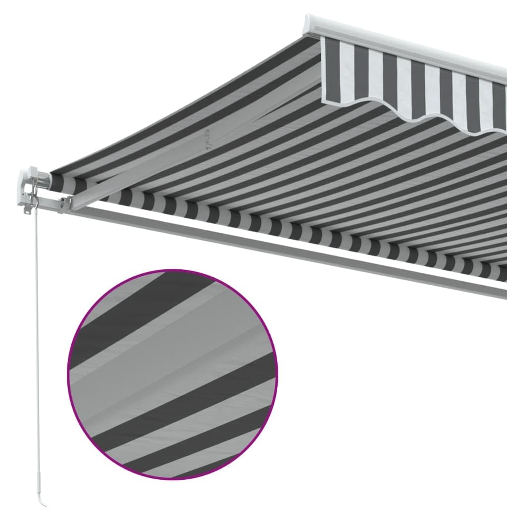 vidaXL Markise 450x350cm Anthrazit-Weiß manuell Alu