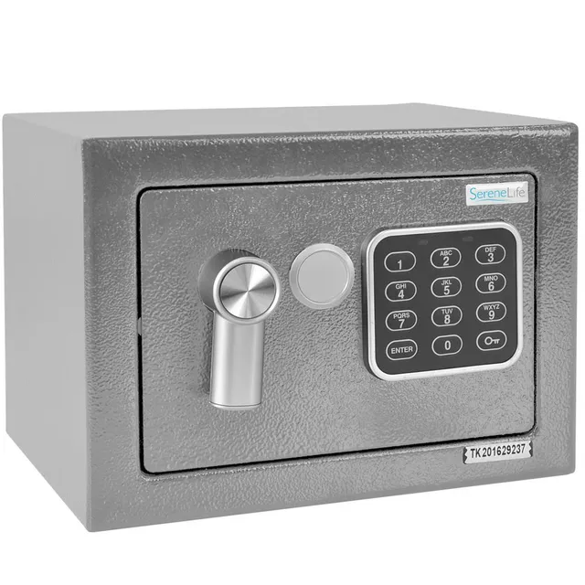 Serenelife Storage Tresor Silber Stahl mit Zahlencode