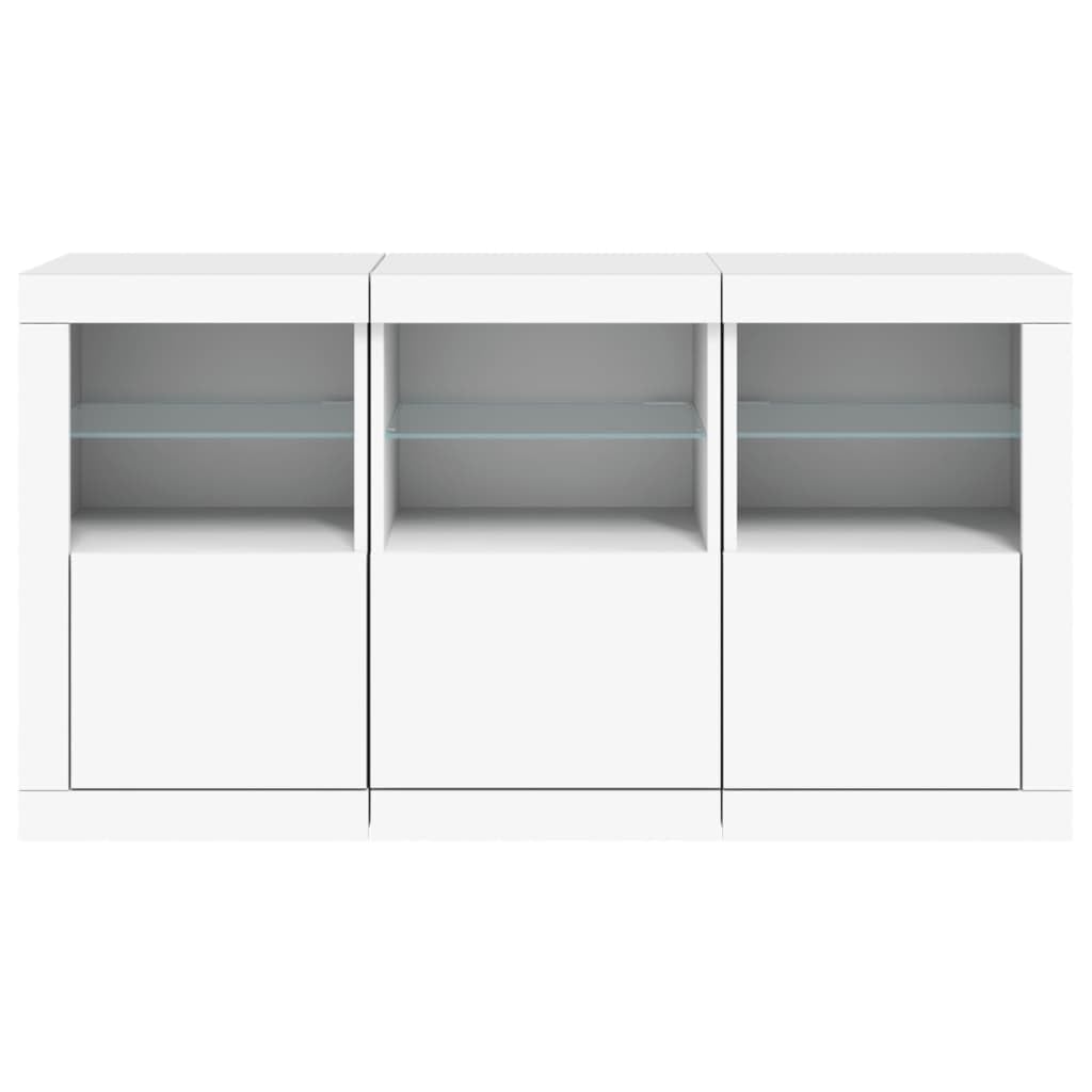 vidaXL Möbel Sideboard Weiß 123x37x67 cm mit LED