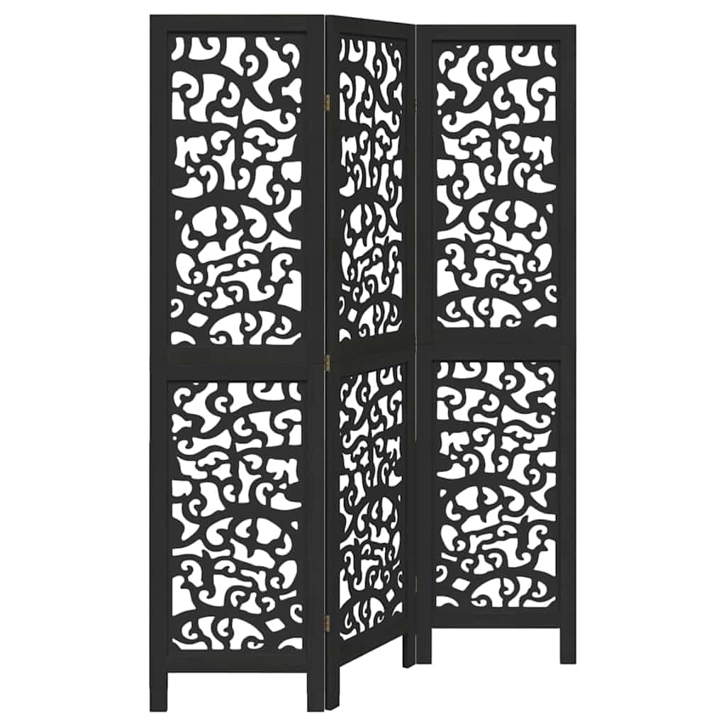 vidaXL Möbel Paravent Schwarz 3-tlg. 40x160 cm Holz