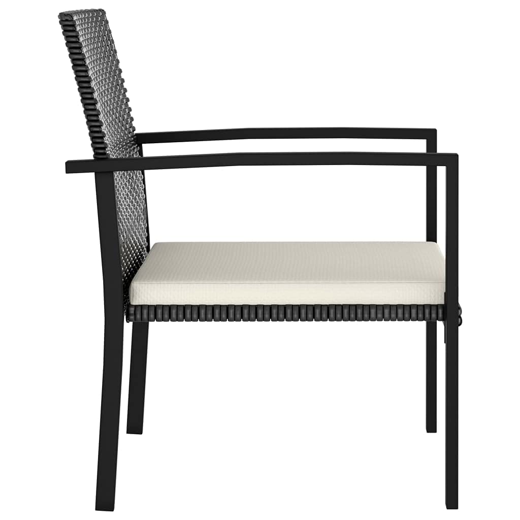 vidaXL Heim & Garten Garten-Essgruppe Rattan schwarz 3-tlg.