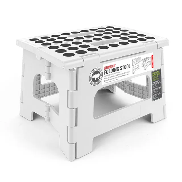 Kikkerland Home Rhino II Tritthocker weiß klappbar