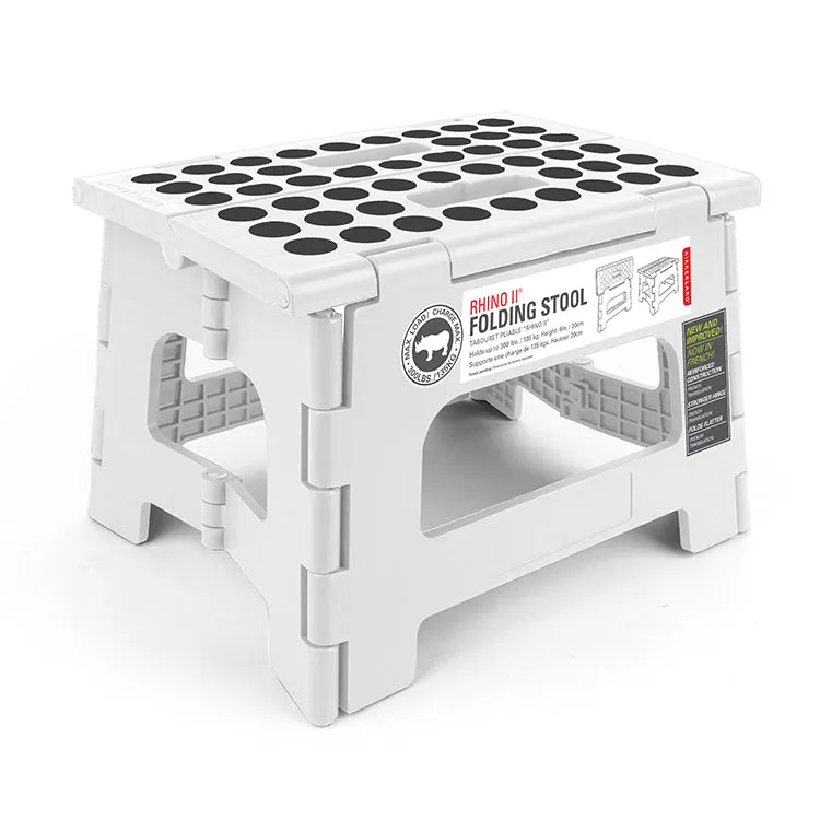 Kikkerland Home Rhino II Tritthocker weiß klappbar