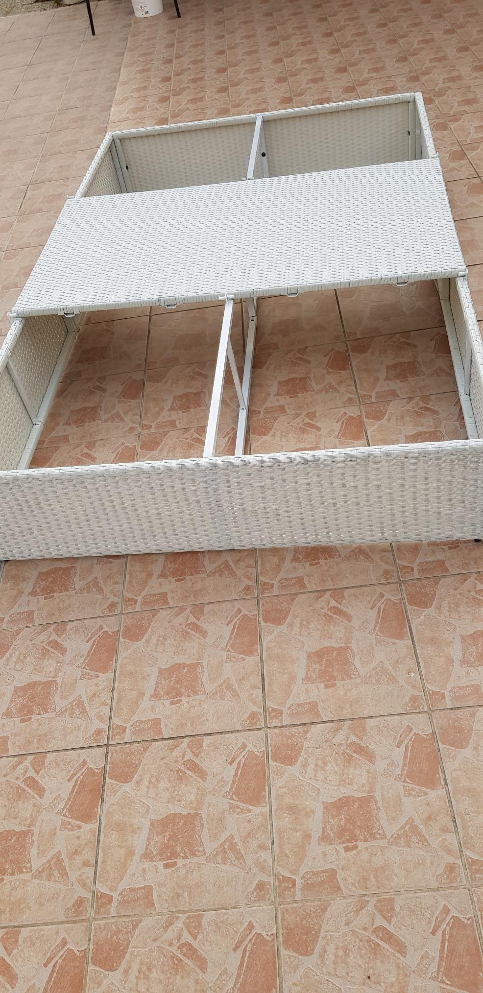 vidaXL Sonnenliege Poly Rattan schwarz mit Auflage Doppelliege