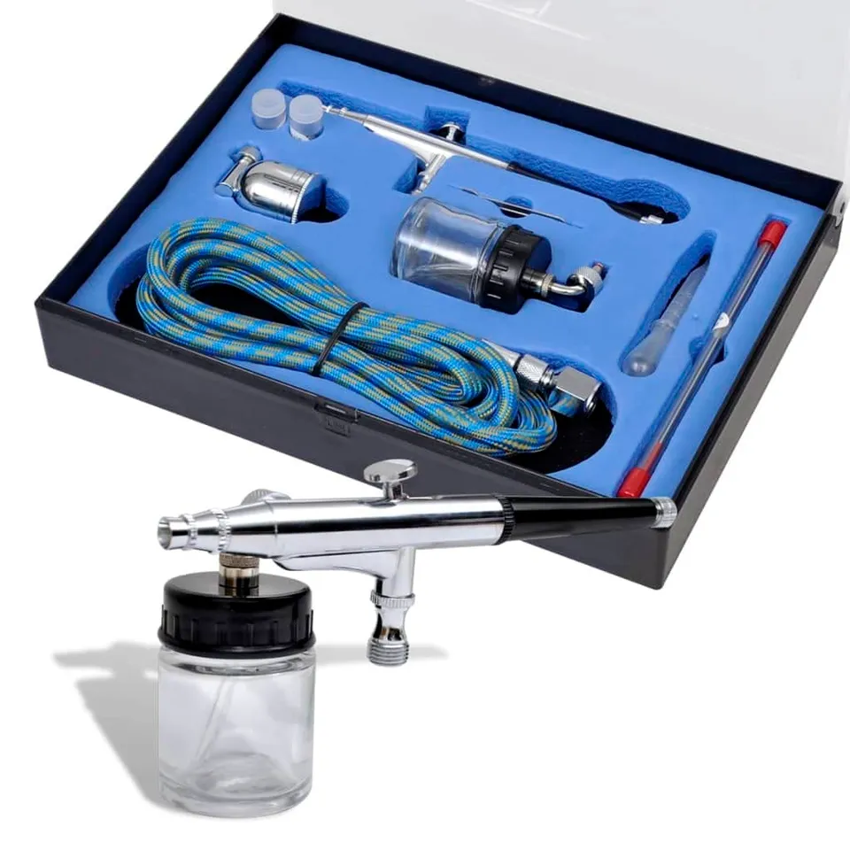 vidaXL Heimwerkerbedarf Airbrush-Set Glasbehälter 0,5 mm
