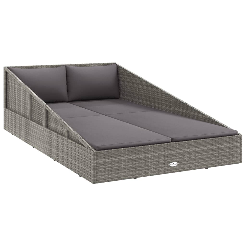 vidaXL Gartenbett Braun 110x200 cm Poly Rattan 2-Personen