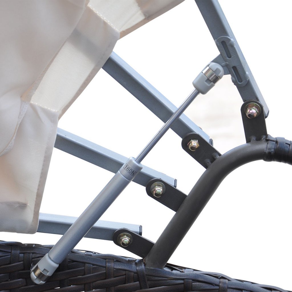 vidaXL Outdoor-Loungebett mit Dach Rattan braun