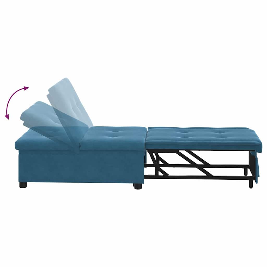 vidaXL Möbel Schlafsofa 194x67x82 Blau Samt ausziehbar