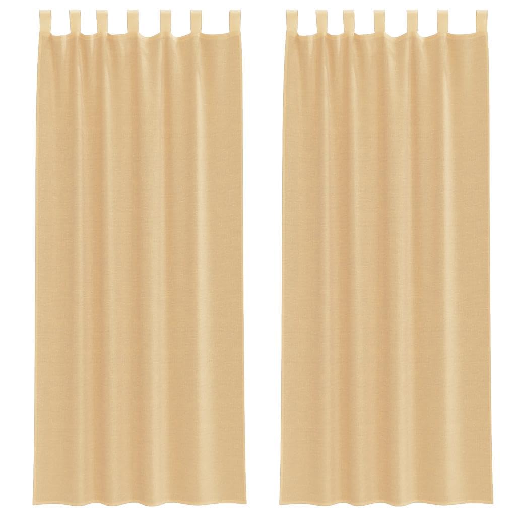 vidaXL Heim & Garten Voile Vorhänge 140x260 cm sandfarbe 2 Stk.