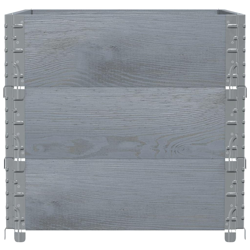 vidaXL Palettenrahmen 3 STK Kiefer Grau 120x80 Hochbeet