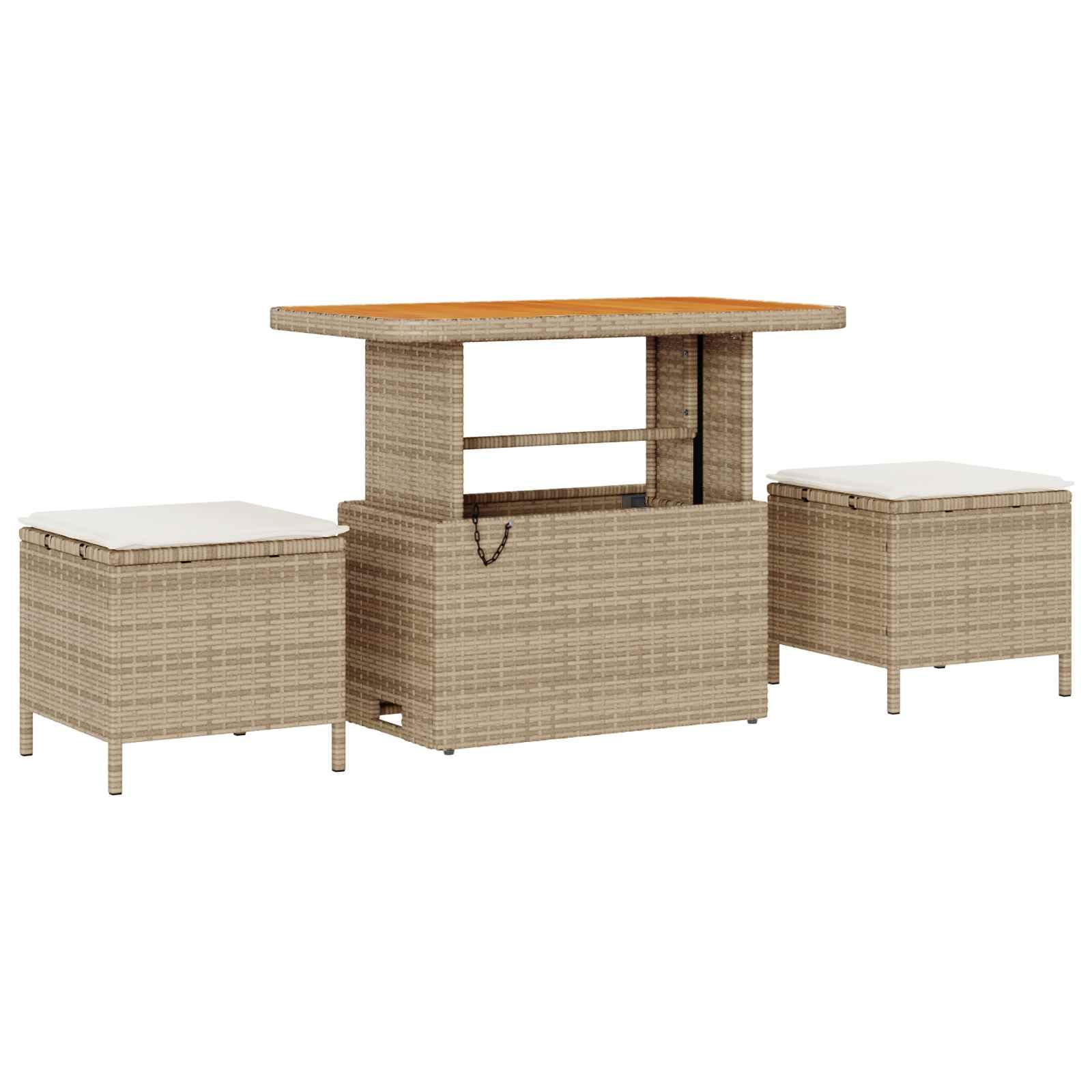vidaXL Gartensofa-Set 8-tlg Beige Poly-Rattan 90x55x71 cm