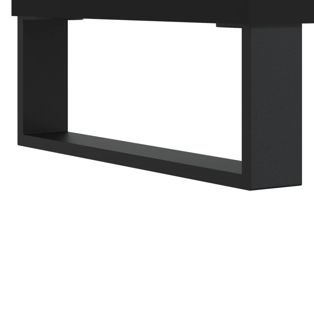 vidaXL Nachttische 2 Stk. 40x40x50 cm Holz Schwarz mit Tür
